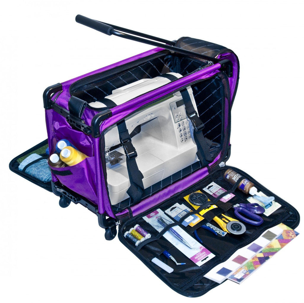 Tutto Sewing Machine Case On Wheels Extra Large 24in Royal with Daisy -  740889150358